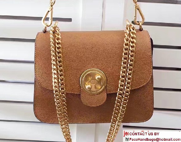 Chloe Medium Mily Shoulder Bag With Chain & Turn Lock 3S1291 Brown 2017 - Click Image to Close